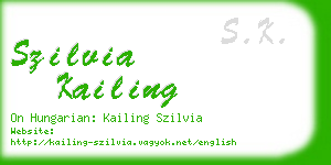 szilvia kailing business card